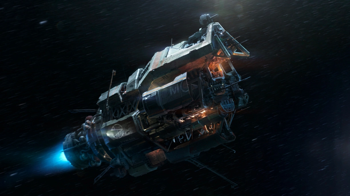 OPA ship Tynan, a battered retrofitted freighter with Epstein drive