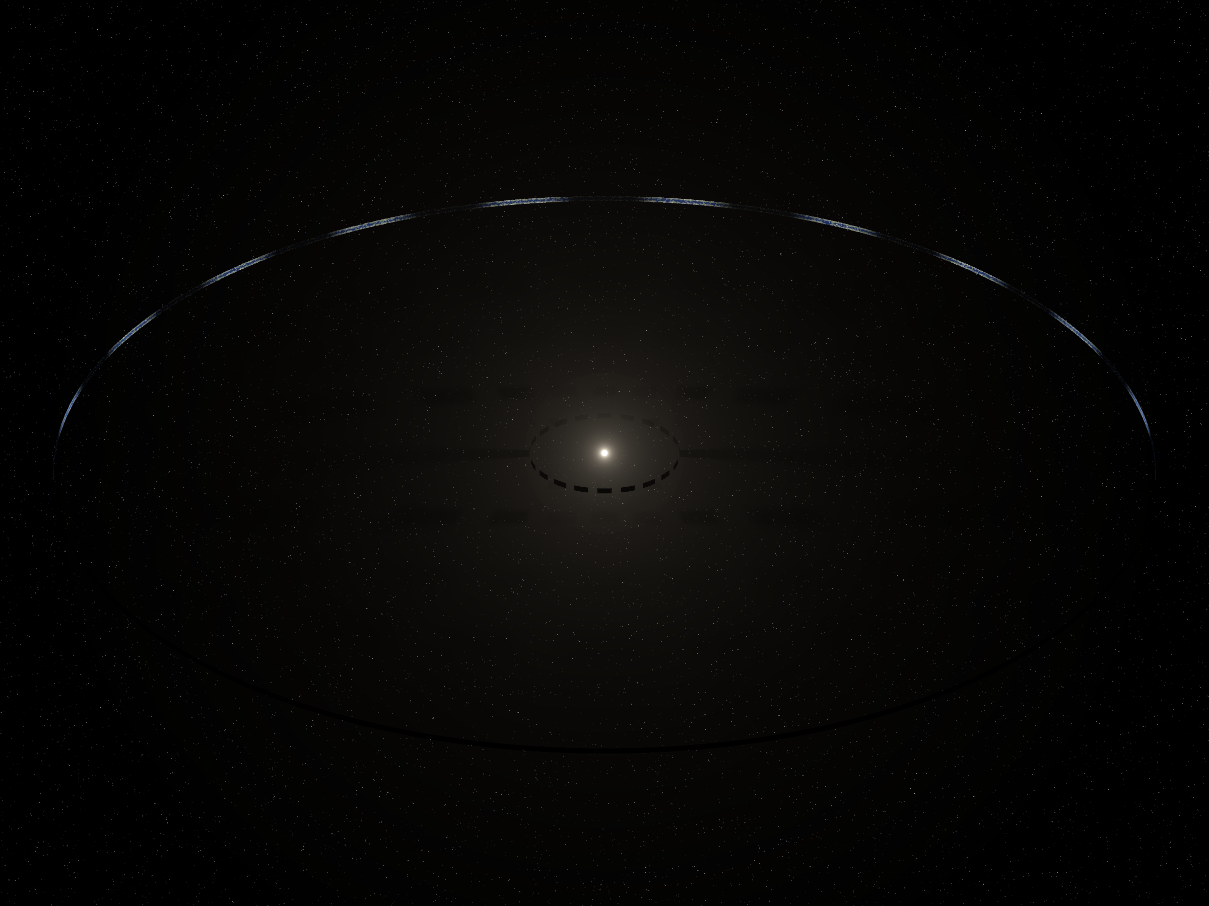 A ring megastructure encircling a star